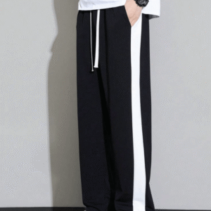 Contrast Stripe Wide-Leg Track Pants