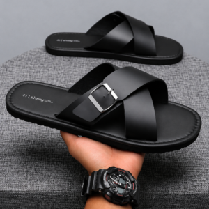 Premium Cross-Strap Slide Sandals