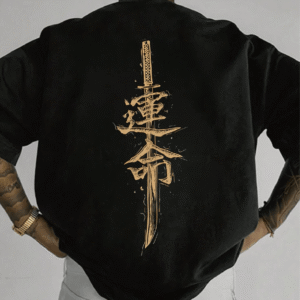 Samurai Sword Graphic Oversized T-Shirt