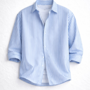 blue linen shirt